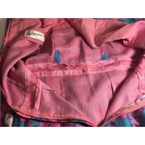 Vintage 1960s MCM Hostess Dress Saks Fifth Avenue Long Maxi Floral Size 11 - Picture 10 of 12